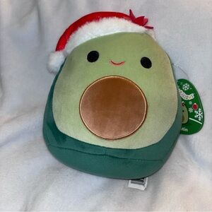 Squishmallows Austin Avocado with Santa Hat NWT